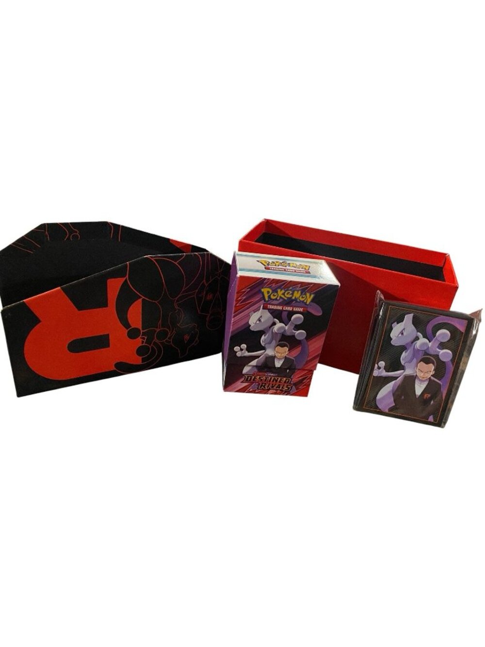 Pokemon TCG Destined Rivals Empty ETB + Sleeves + Case See Pics
